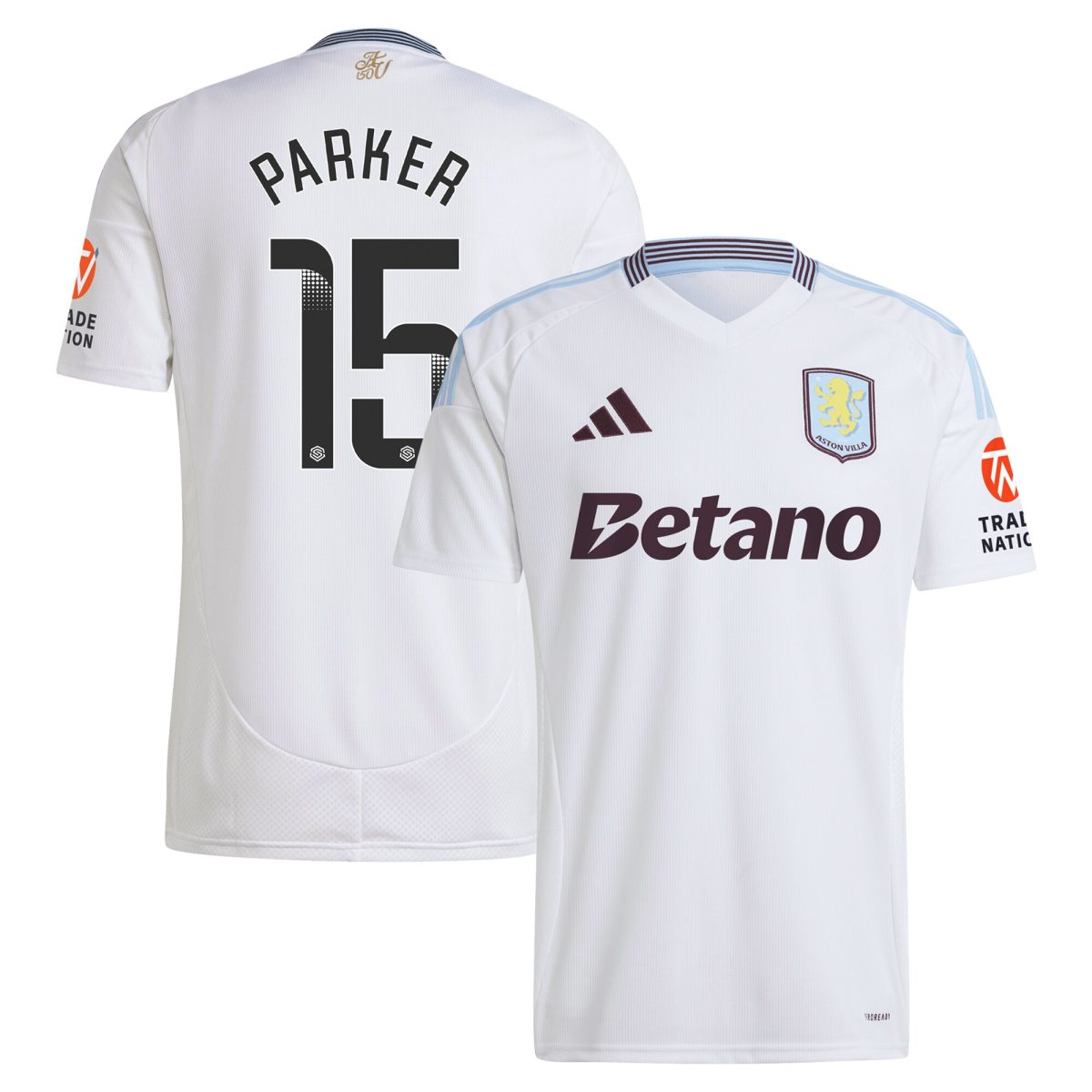 aston villa wsl adidas away shirt 2024-25 with parker 15 printing Collection | Official Aston Villa Kits for Fans