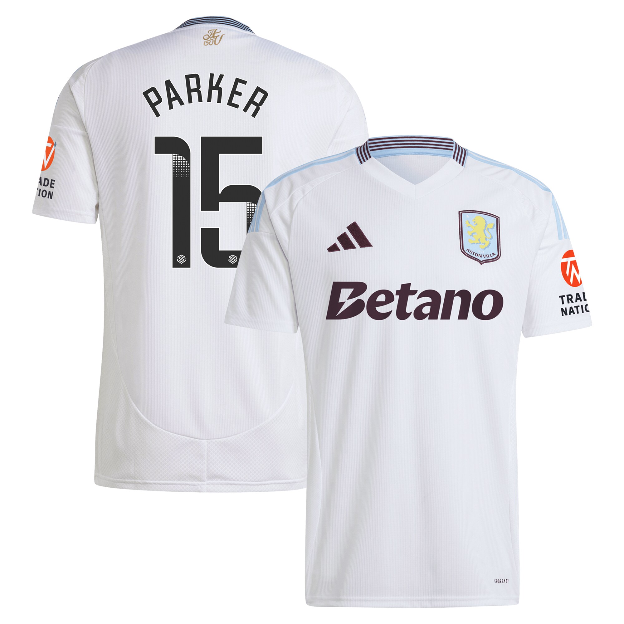 aston villa wsl adidas away shirt 2024-25 with parker 15 printing Collection | Official Aston Villa Kits for Fans