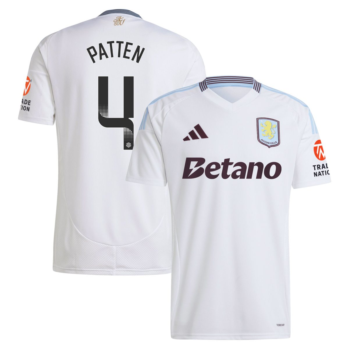 aston villa wsl adidas away shirt 2024-25 with patten 4 printing Collection | Official Aston Villa Kits for Fans