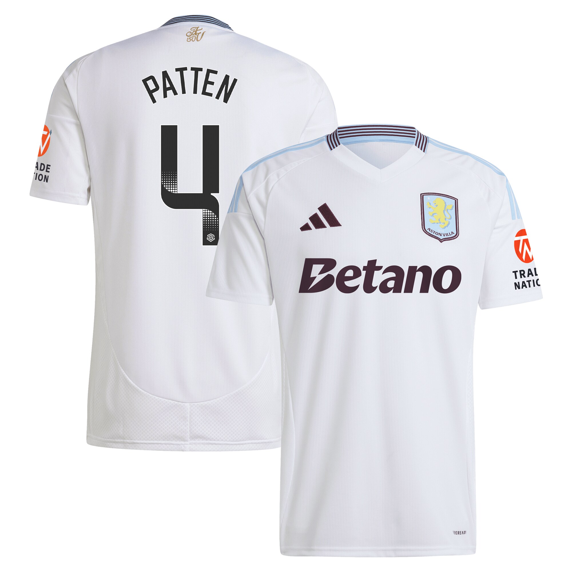 aston villa wsl adidas away shirt 2024-25 with patten 4 printing Collection | Official Aston Villa Kits for Fans
