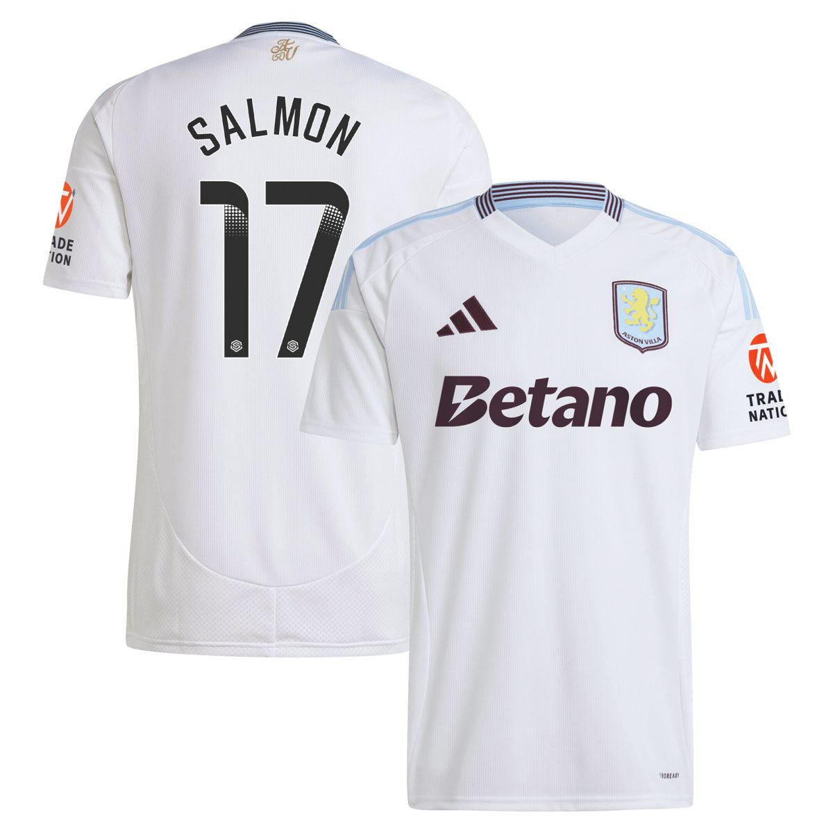 aston villa wsl adidas away shirt 2024-25 with salmon 17 printing Collection | Official Aston Villa Kits for Fans