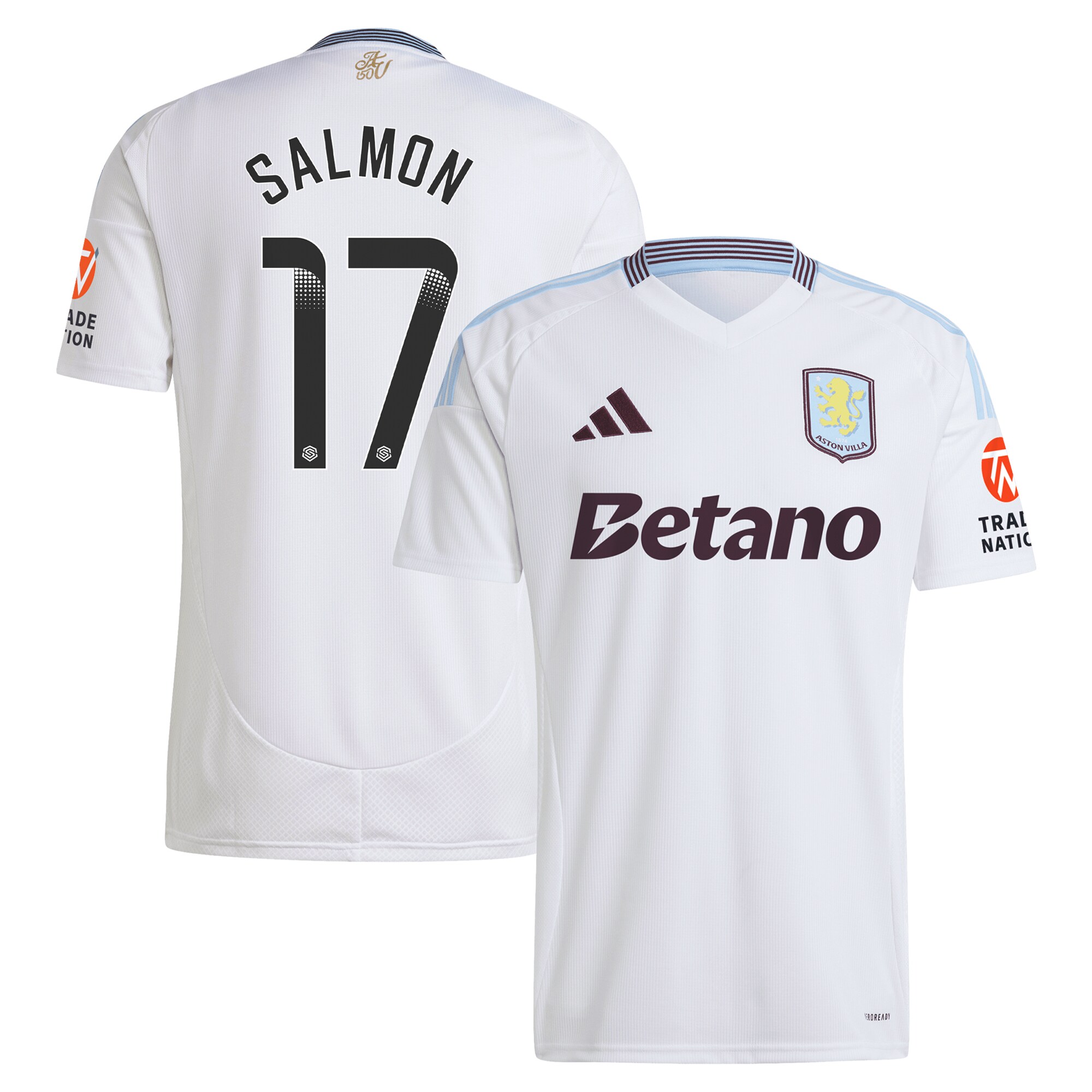 aston villa wsl adidas away shirt 2024-25 with salmon 17 printing Collection | Official Aston Villa Kits for Fans