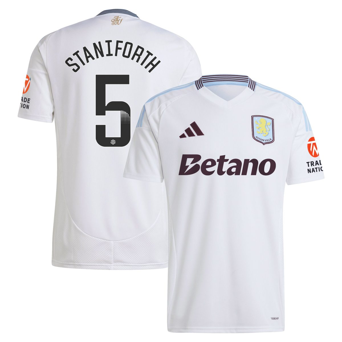 aston villa wsl adidas away shirt 2024-25 with staniforth 5 printing Collection | Official Aston Villa Kits for Fans
