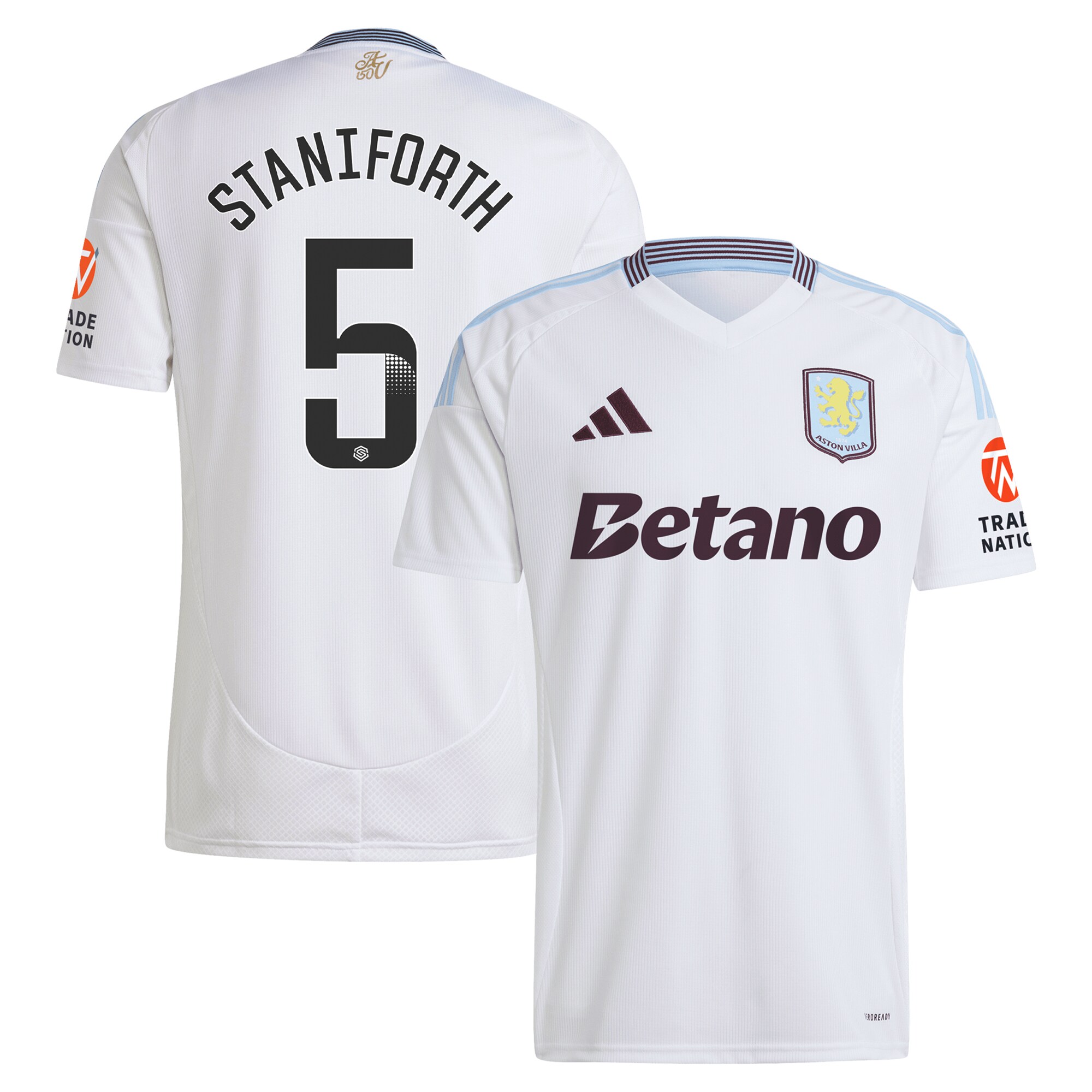 aston villa wsl adidas away shirt 2024-25 with staniforth 5 printing Collection | Official Aston Villa Kits for Fans