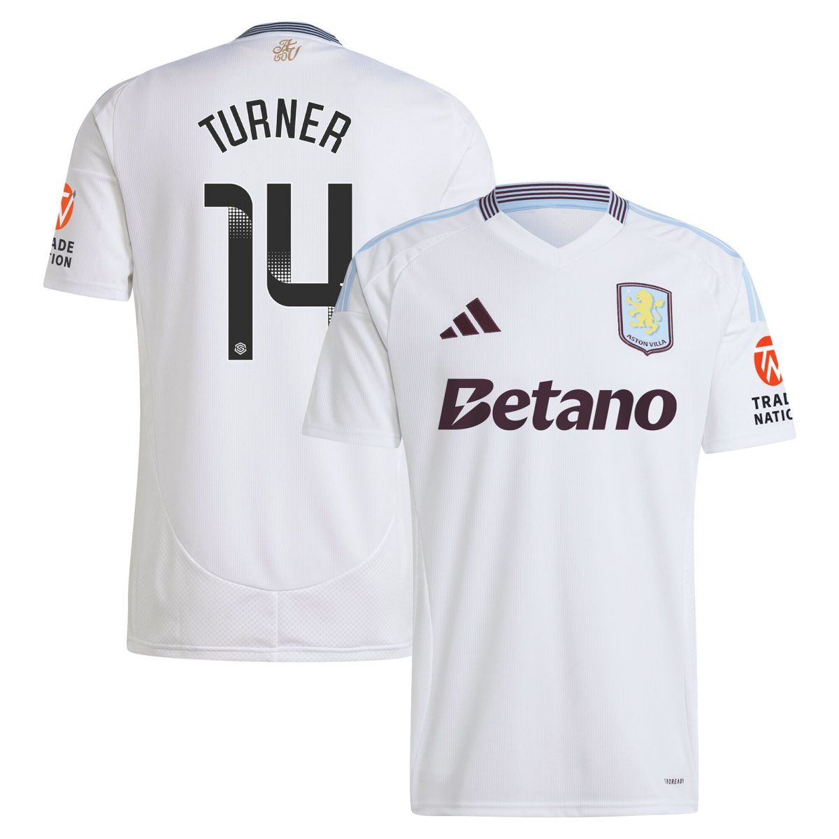 aston villa wsl adidas away shirt 2024-25 with turner 14 printing Collection | Official Aston Villa Kits for Fans