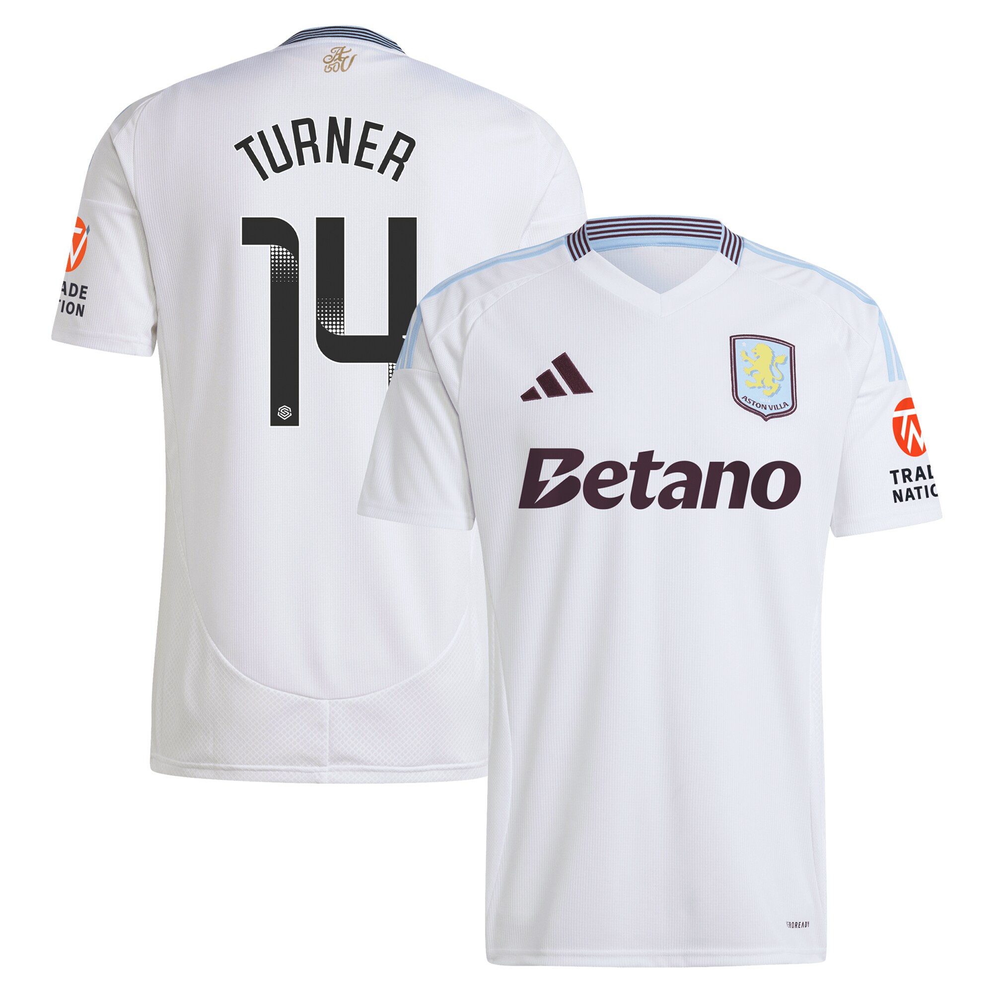 aston villa wsl adidas away shirt 2024-25 with turner 14 printing Collection | Official Aston Villa Kits for Fans