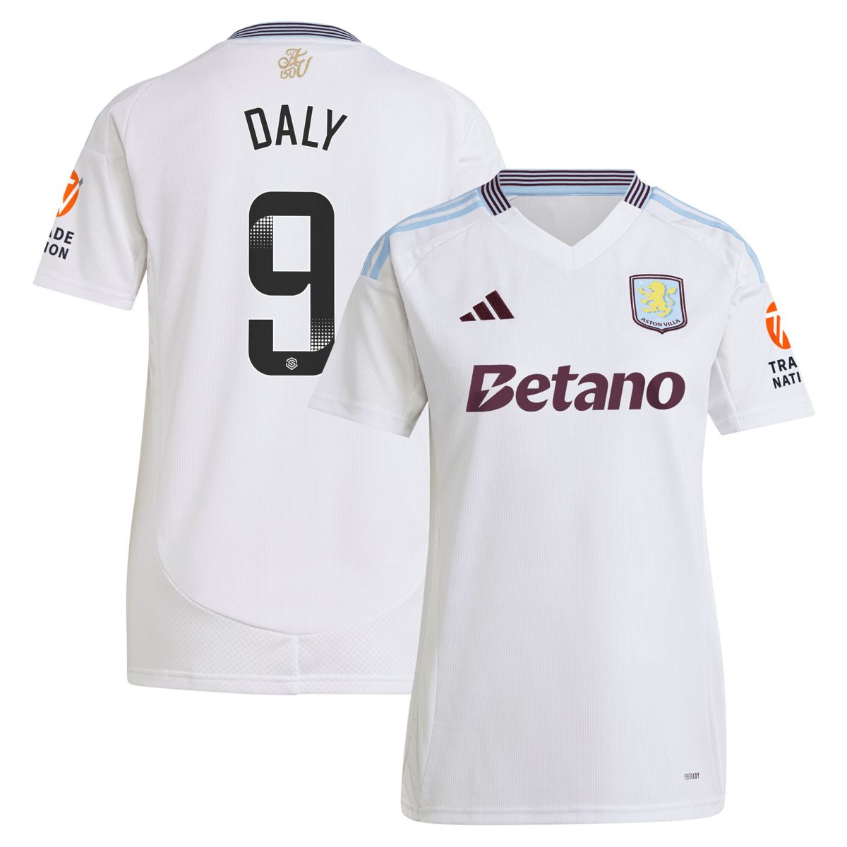 aston villa wsl adidas away shirt 2024-25 – womens with daly 9 printing Collection | Official Aston Villa Kits for Fans