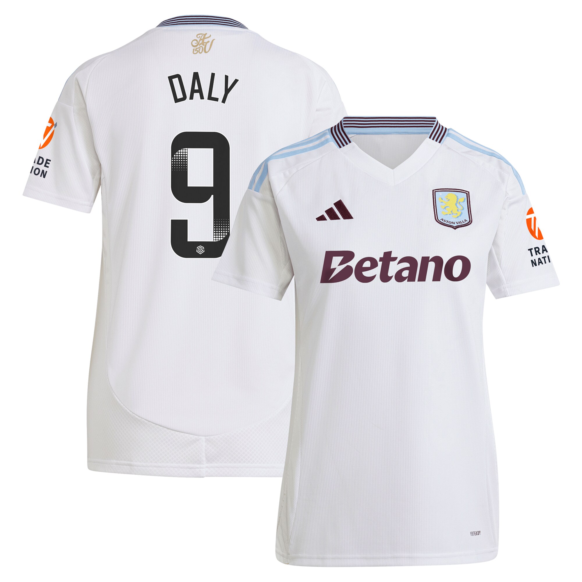 aston villa wsl adidas away shirt 2024-25 – womens with daly 9 printing Collection | Official Aston Villa Kits for Fans