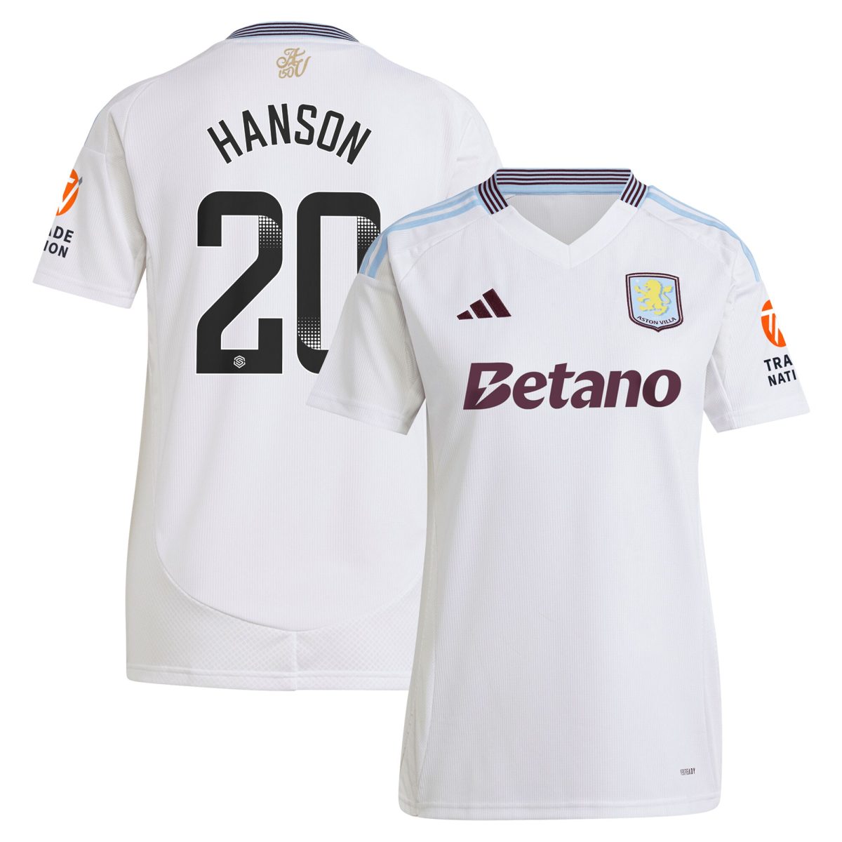 aston villa wsl adidas away shirt 2024-25 – womens with hanson 20 printing Collection | Official Aston Villa Kits for Fans