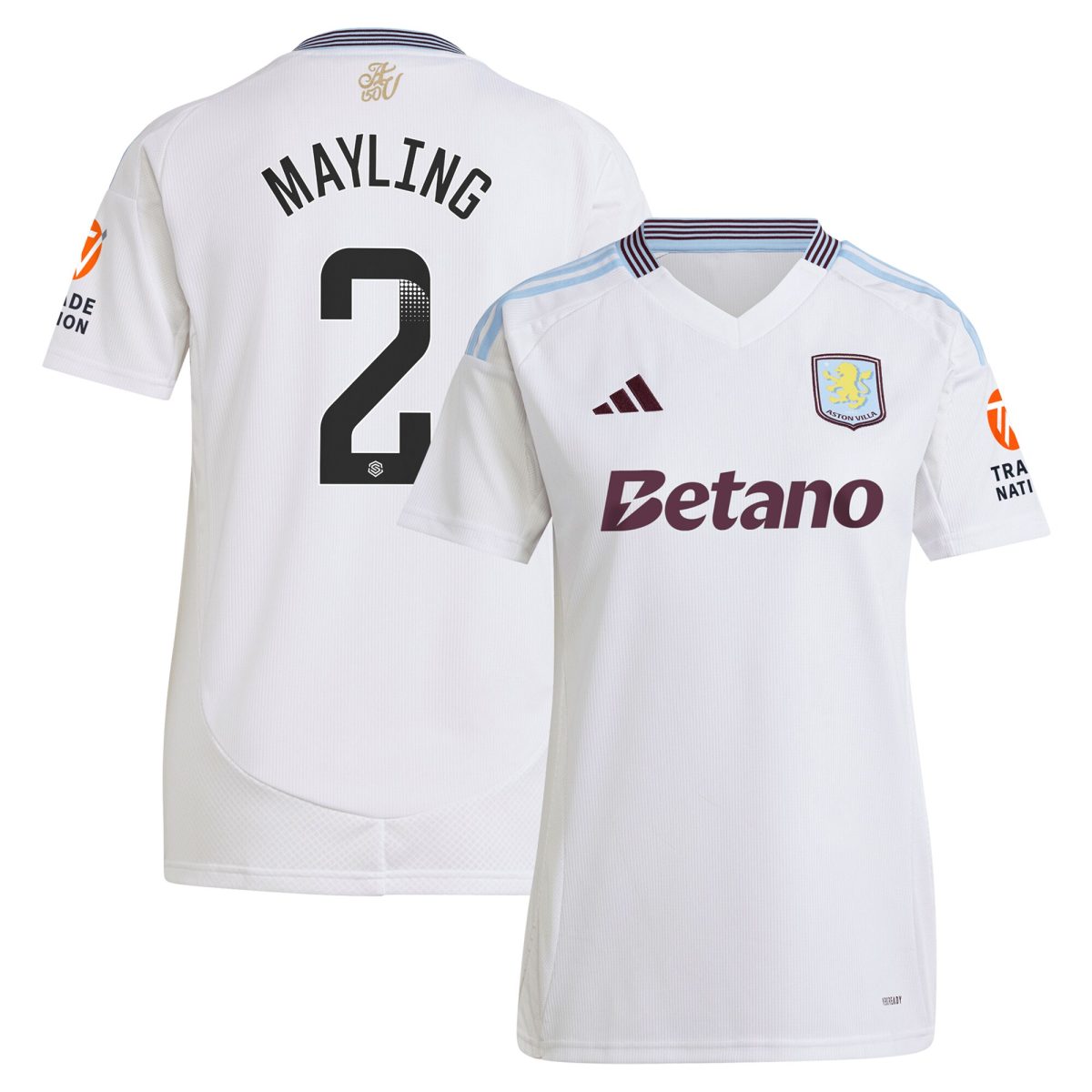 aston villa wsl adidas away shirt 2024-25 – womens with mayling 2 printing Collection | Official Aston Villa Kits for Fans