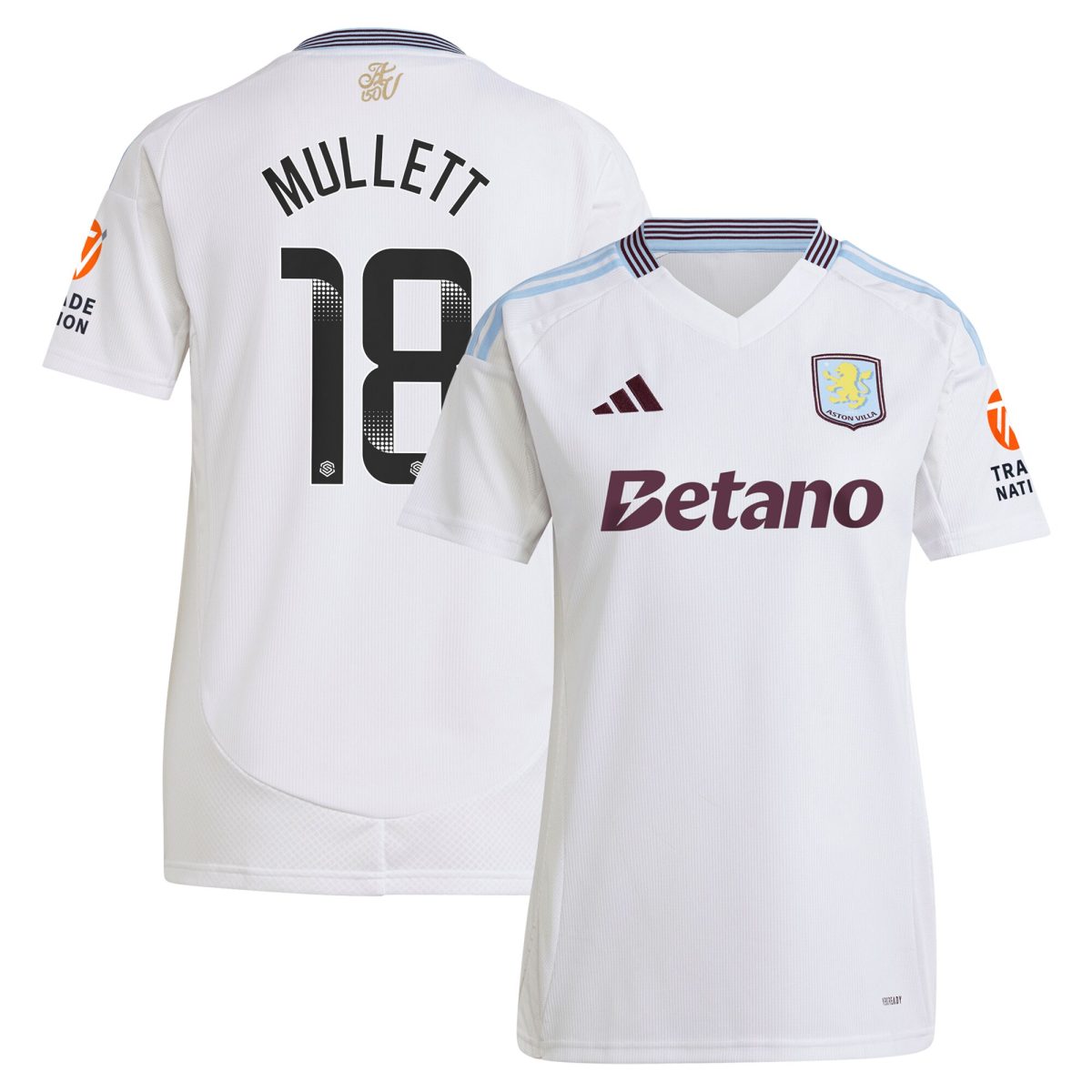 aston villa wsl adidas away shirt 2024-25 – womens with mullett 18 printing Collection | Official Aston Villa Kits for Fans