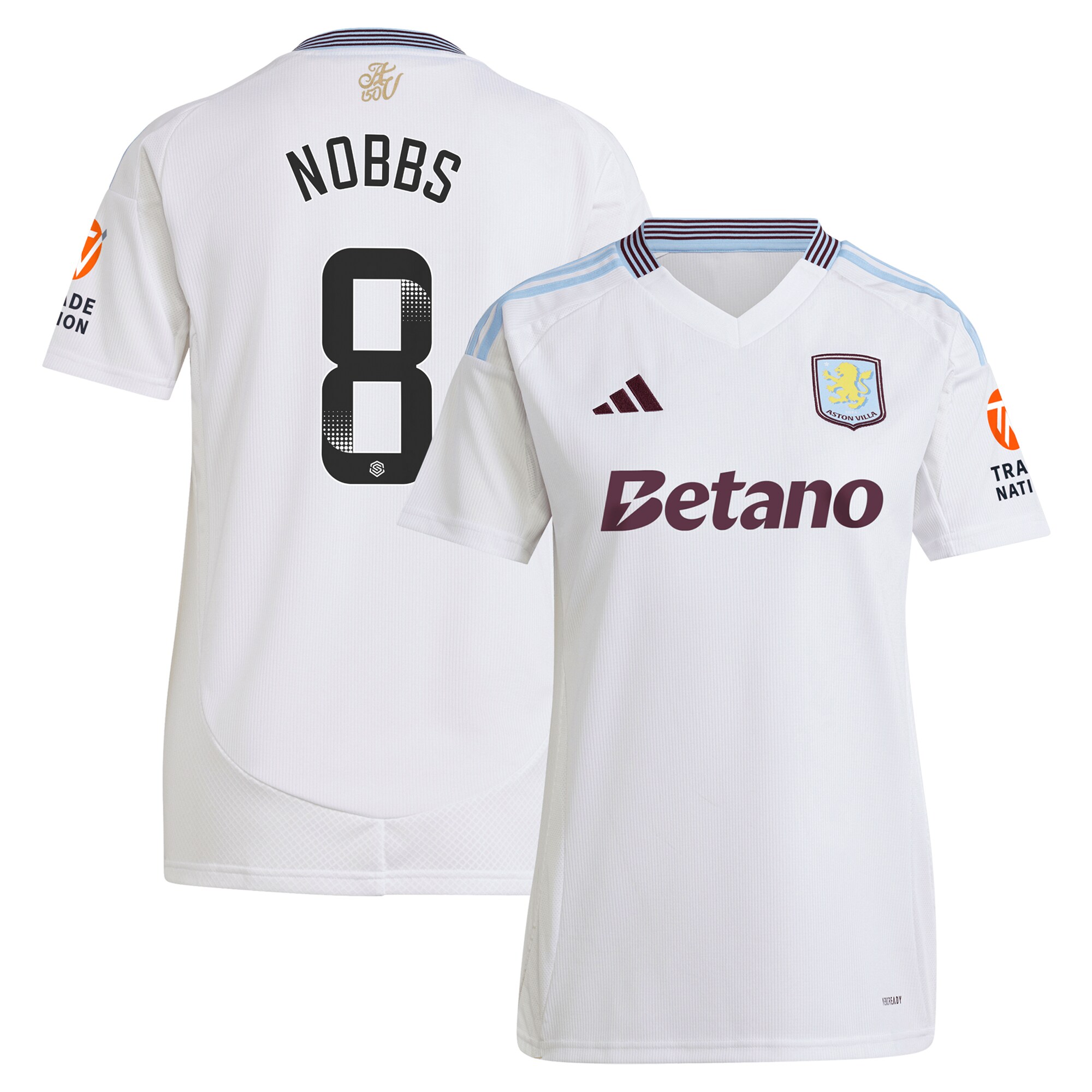 aston villa wsl adidas away shirt 2024-25 – womens with nobbs 8 printing Collection | Official Aston Villa Kits for Fans