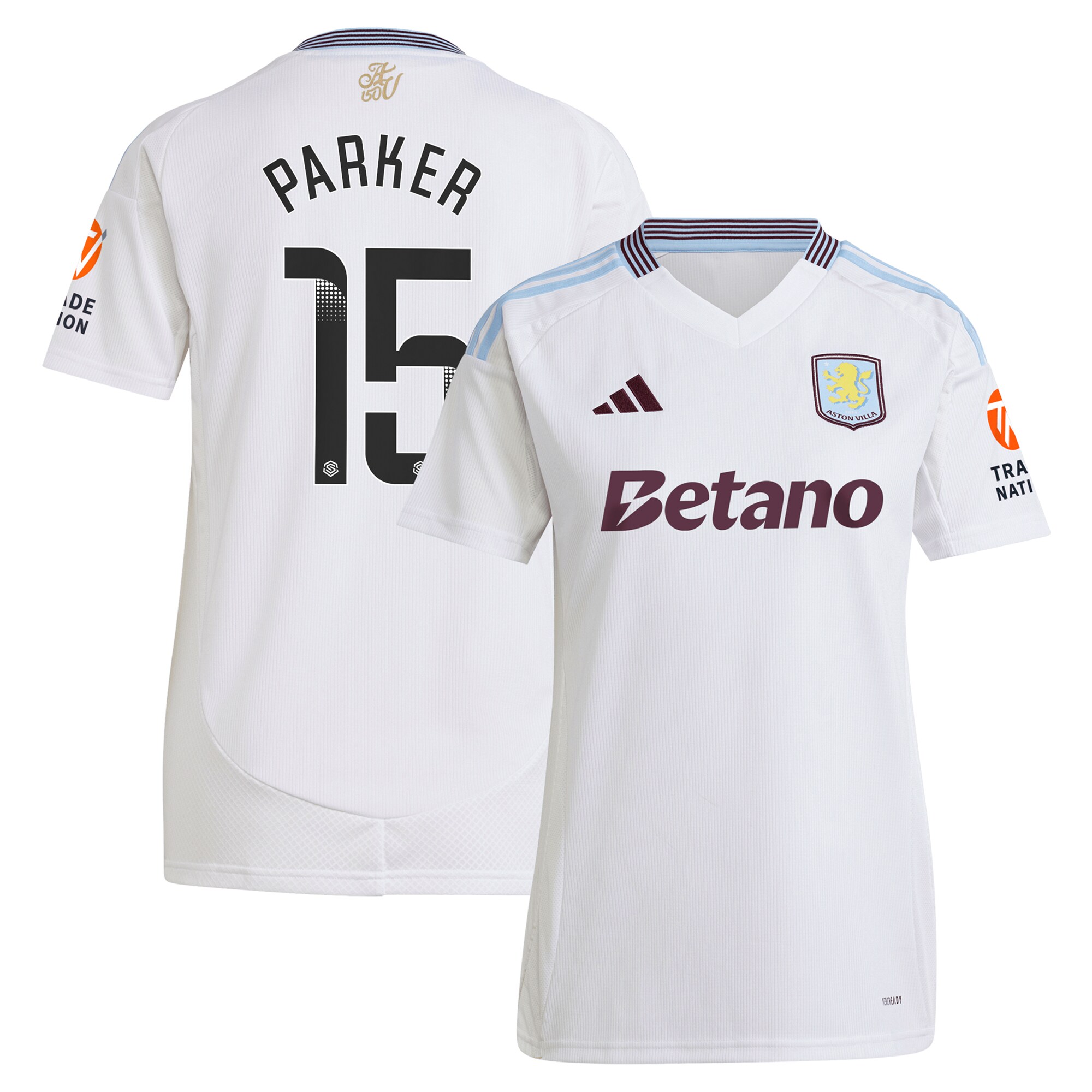 aston villa wsl adidas away shirt 2024-25 – womens with parker 15 printing Collection | Official Aston Villa Kits for Fans