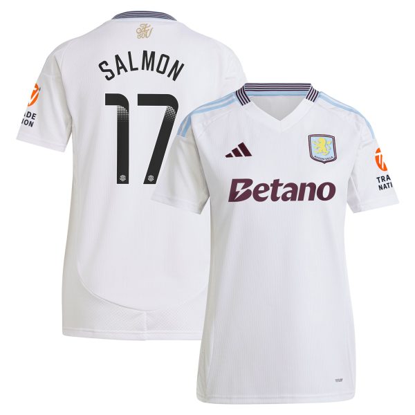 aston villa wsl adidas away shirt 2024-25 – womens with salmon 17 printing Collection | Official Aston Villa Kits for Fans
