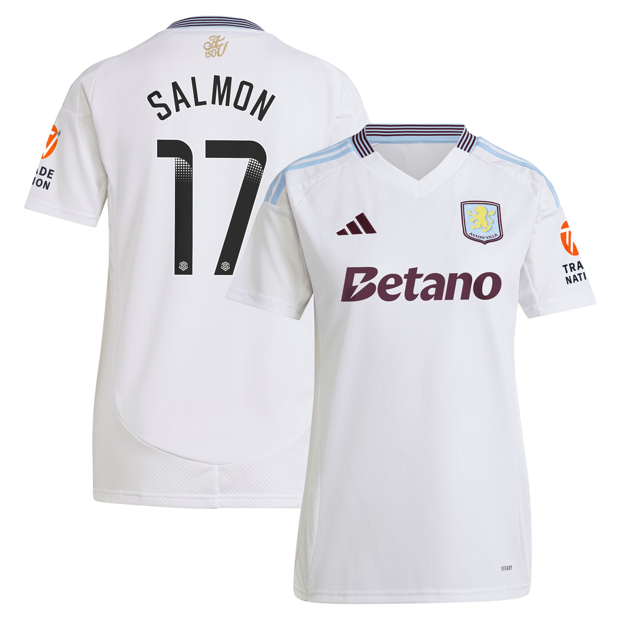 aston villa wsl adidas away shirt 2024-25 – womens with salmon 17 printing Collection | Official Aston Villa Kits for Fans