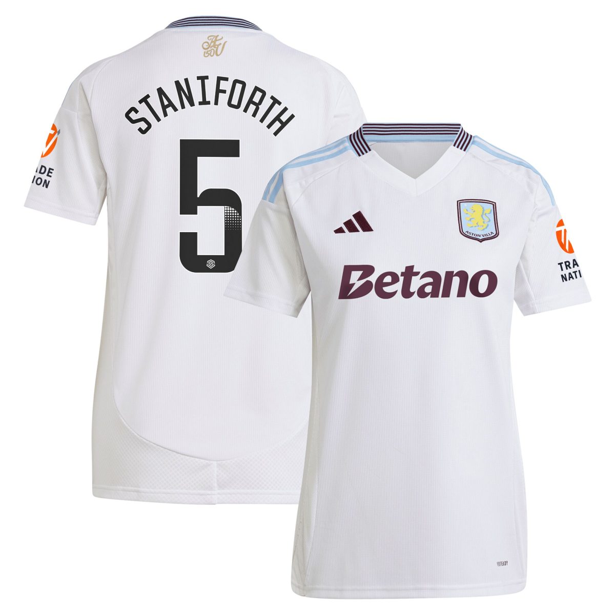 aston villa wsl adidas away shirt 2024-25 – womens with staniforth 5 printing Collection | Official Aston Villa Kits for Fans