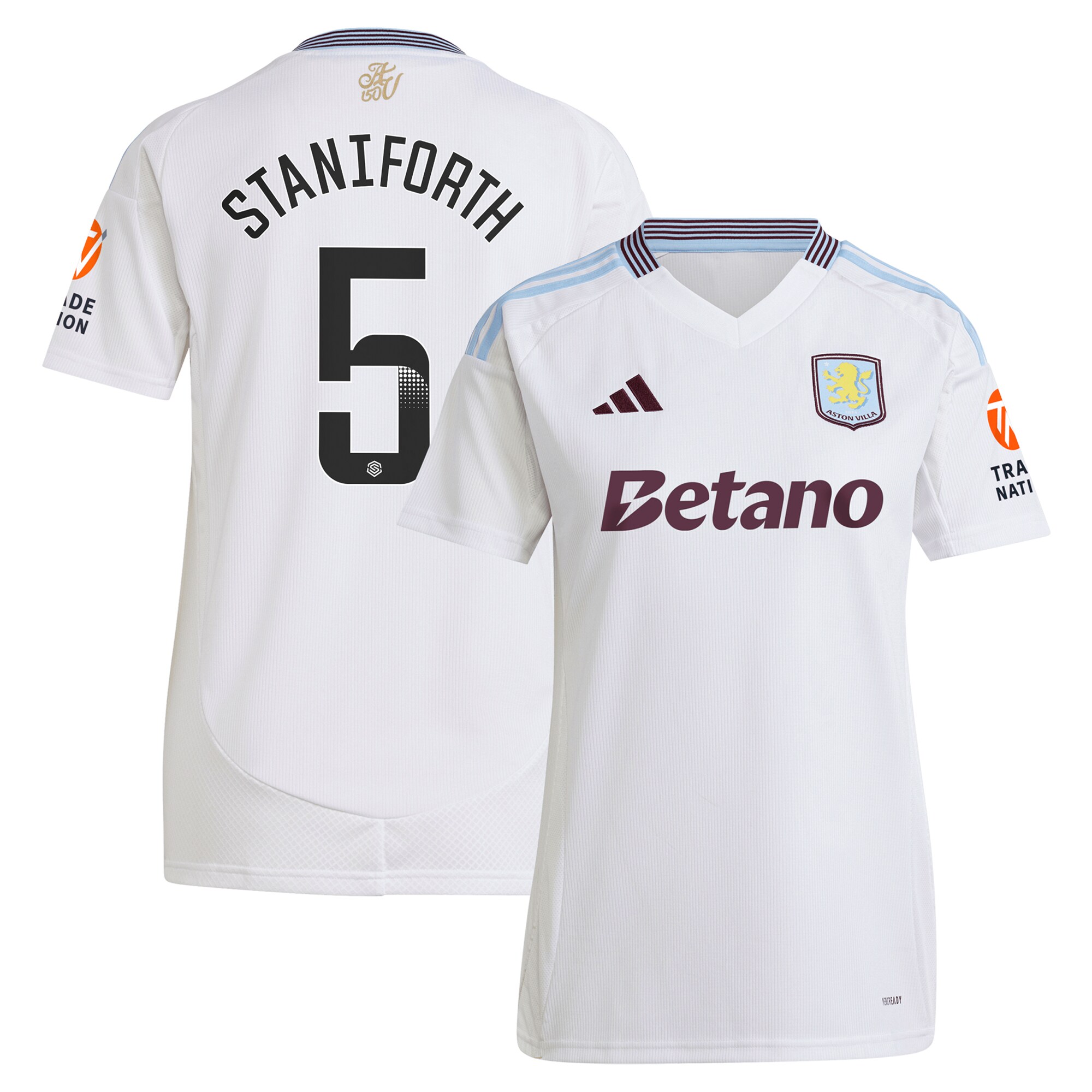 aston villa wsl adidas away shirt 2024-25 – womens with staniforth 5 printing Collection | Official Aston Villa Kits for Fans
