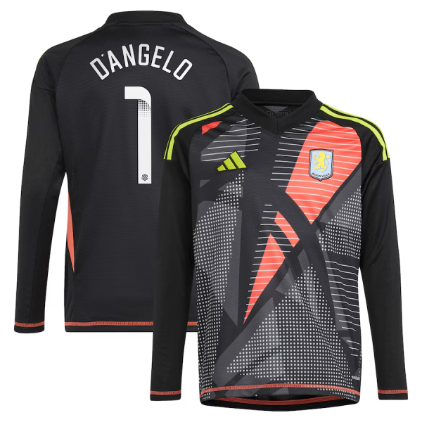 aston villa wsl adidas goalkeeper shirt 2024-25 – long sleeve – kids with d8217angelo 1 printing Collection | Official Aston Villa Kits for Fans