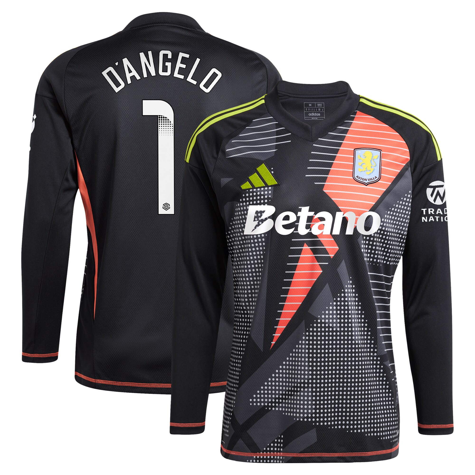 aston villa wsl adidas goalkeeper shirt 2024-25 – long sleeve with d8217angelo 1 printing Collection | Official Aston Villa Kits for Fans