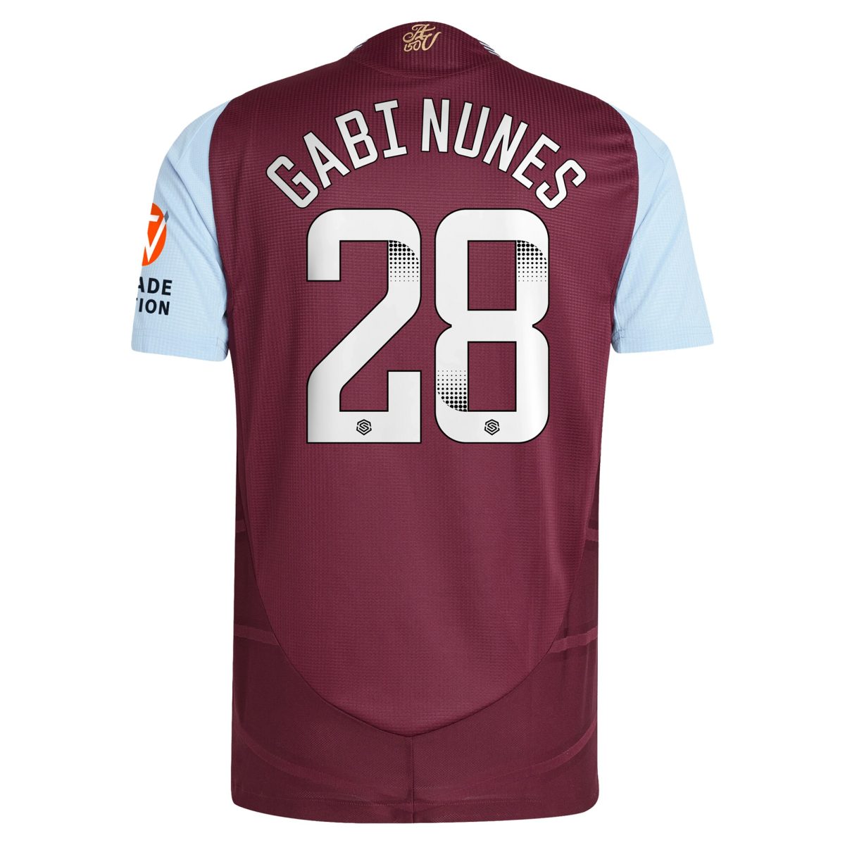 aston villa wsl adidas home authentic shirt 2024-25 with gabi nunes 28 printing Collection | Official Aston Villa Kits for Fans