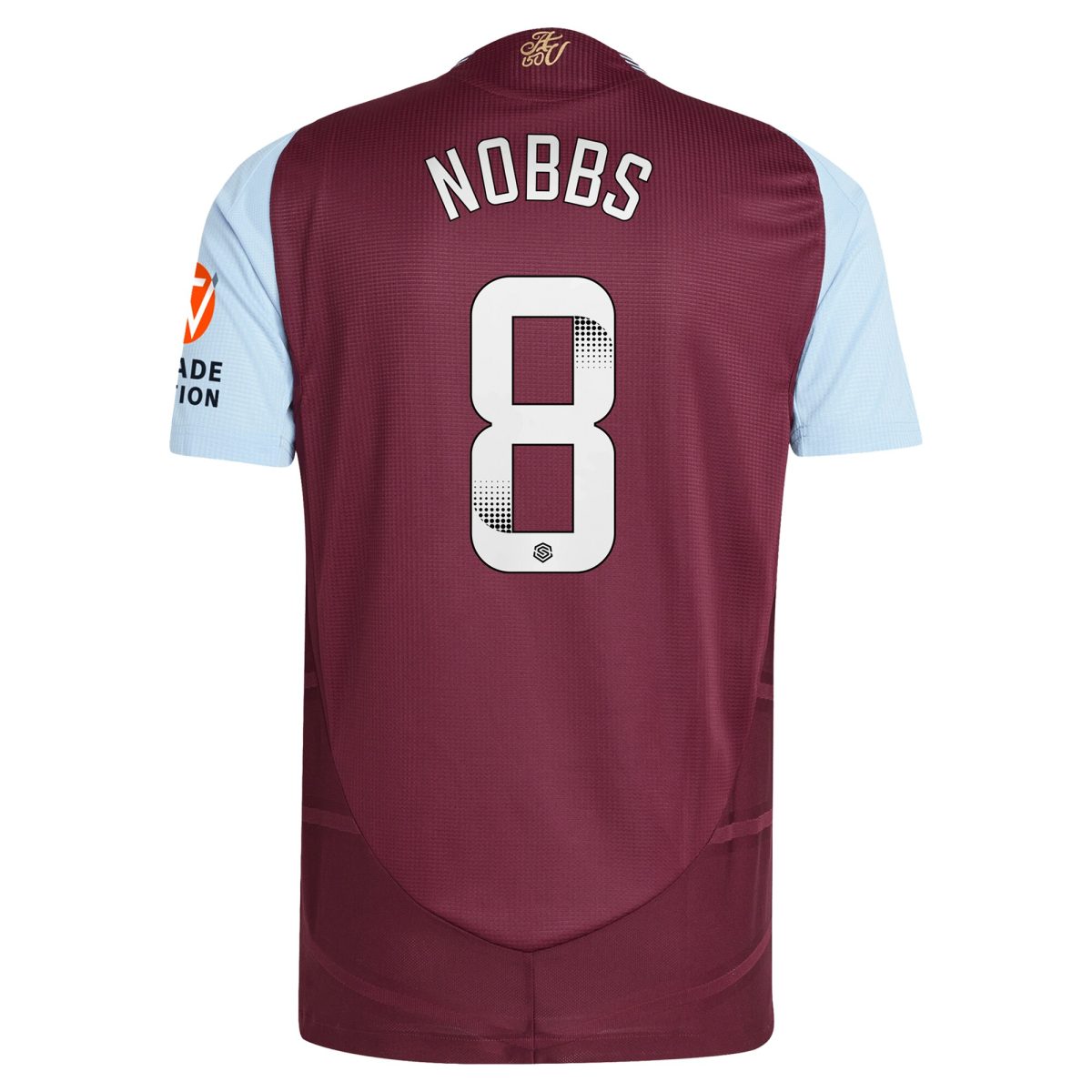 aston villa wsl adidas home authentic shirt 2024-25 with nobbs 8 printing Collection | Official Aston Villa Kits for Fans