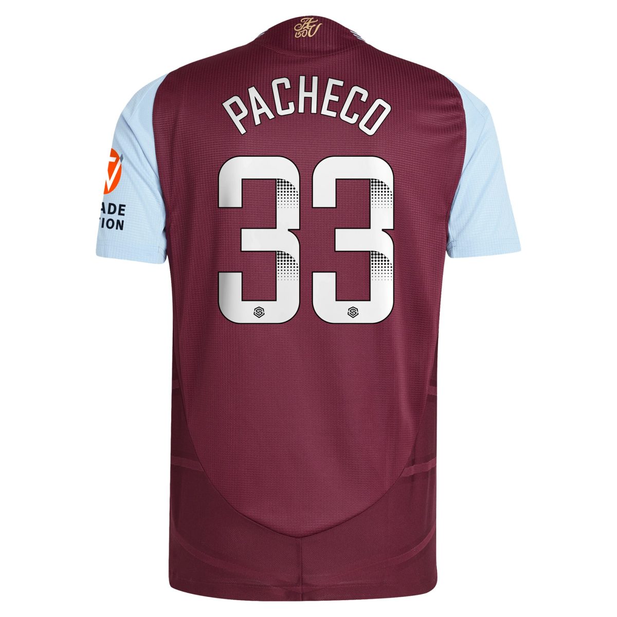 aston villa wsl adidas home authentic shirt 2024-25 with pacheco 33 printing Collection | Official Aston Villa Kits for Fans