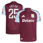 aston villa wsl adidas home authentic shirt 2024-25 with taylor 25 printing Collection | Official Aston Villa Kits for Fans