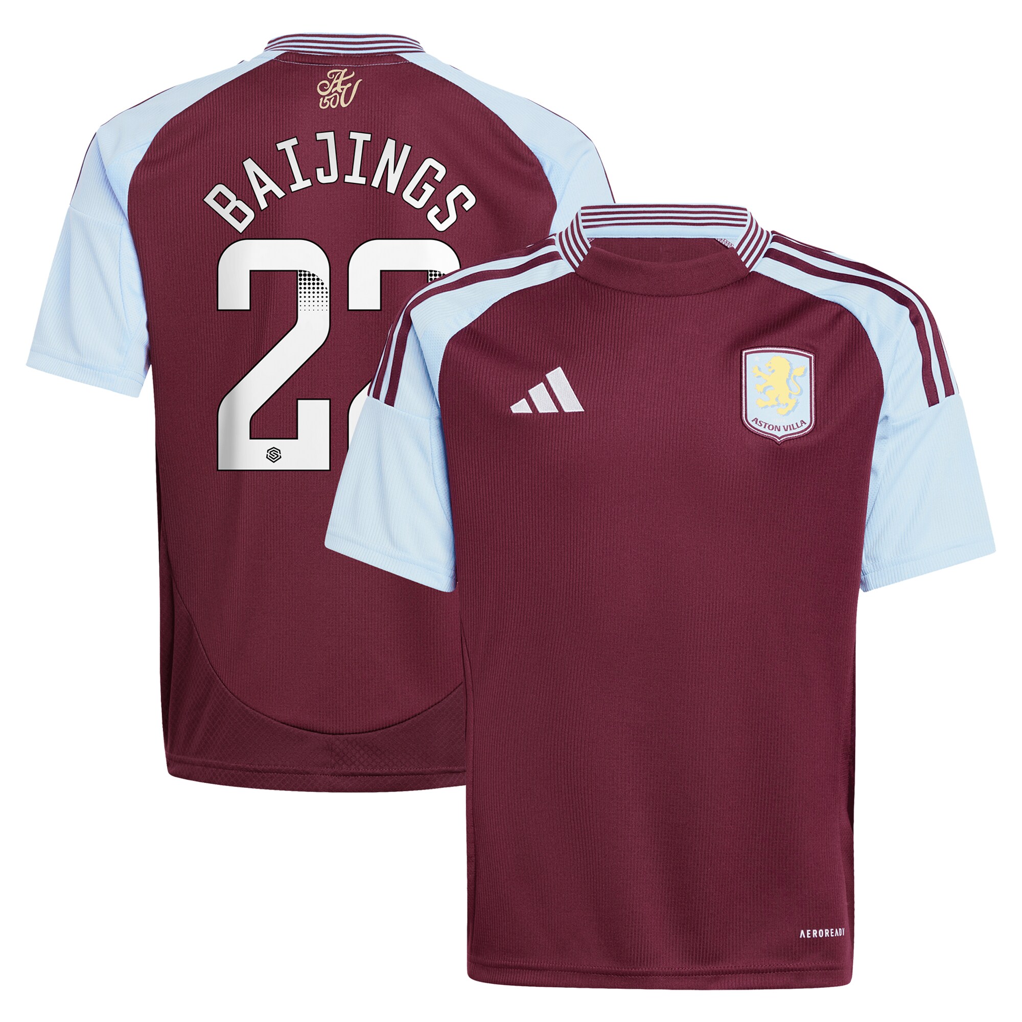 aston villa wsl adidas home shirt 2024-25 – kids with baijings 22 printing Collection | Official Aston Villa Kits for Fans