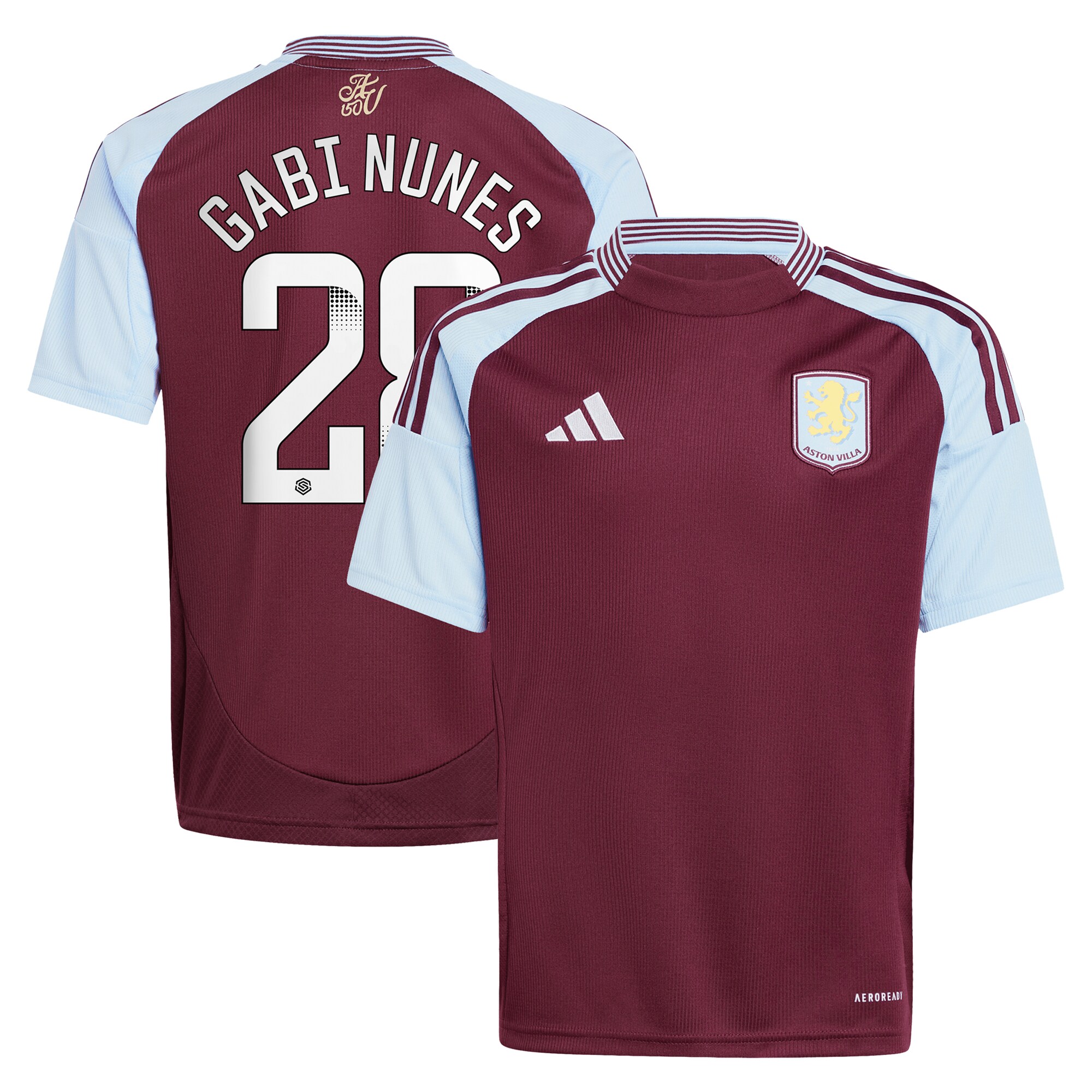 aston villa wsl adidas home shirt 2024-25 – kids with gabi nunes 28 printing Collection | Official Aston Villa Kits for Fans