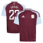 aston villa wsl adidas home shirt 2024-25 – kids with grant 23 printing Collection | Official Aston Villa Kits for Fans