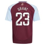 aston villa wsl adidas home shirt 2024-25 – kids with grant 23 printing Collection | Official Aston Villa Kits for Fans