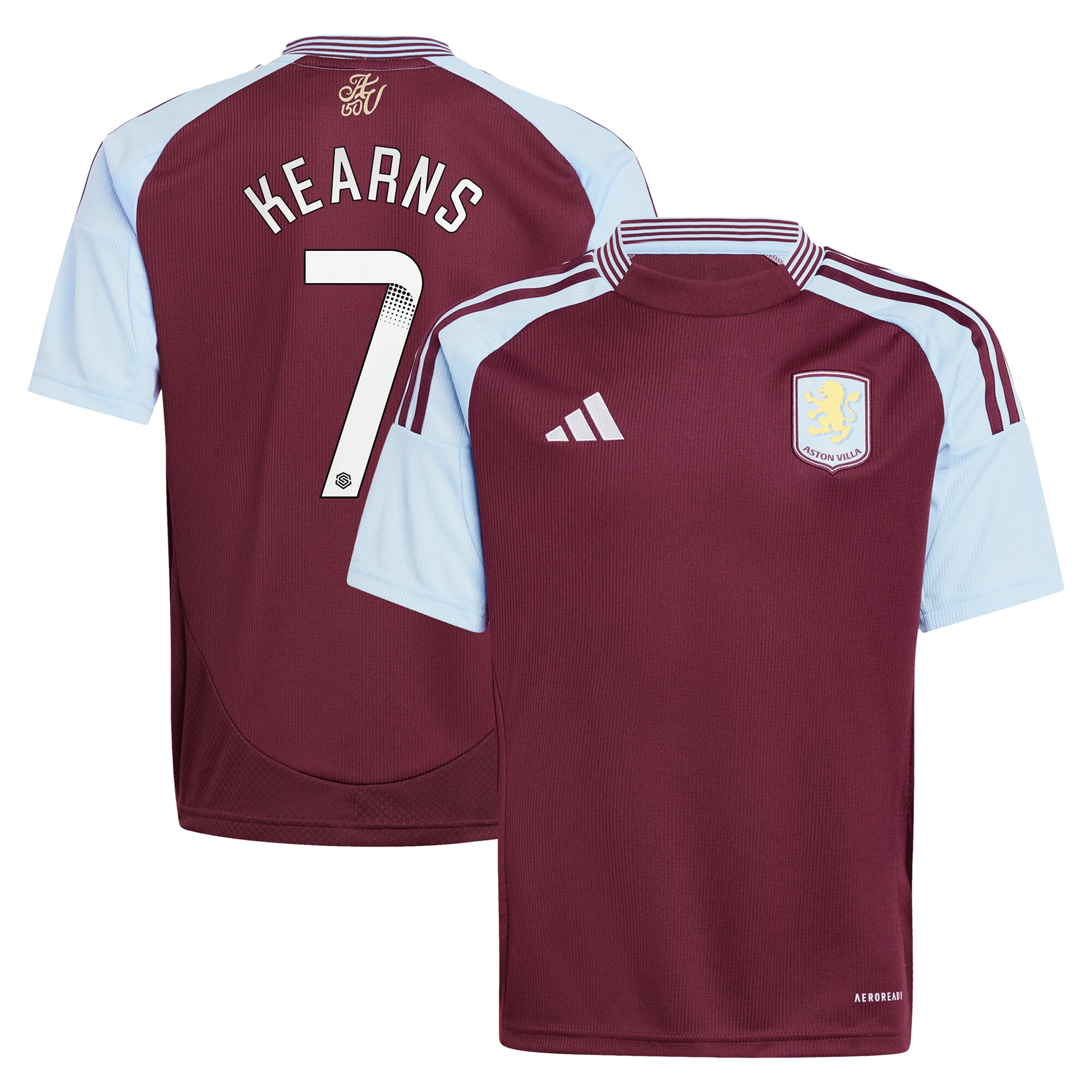 aston villa wsl adidas home shirt 2024-25 – kids with kearns 7 printing Collection | Official Aston Villa Kits for Fans