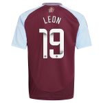 aston villa wsl adidas home shirt 2024-25 – kids with leon 19 printing Collection | Official Aston Villa Kits for Fans