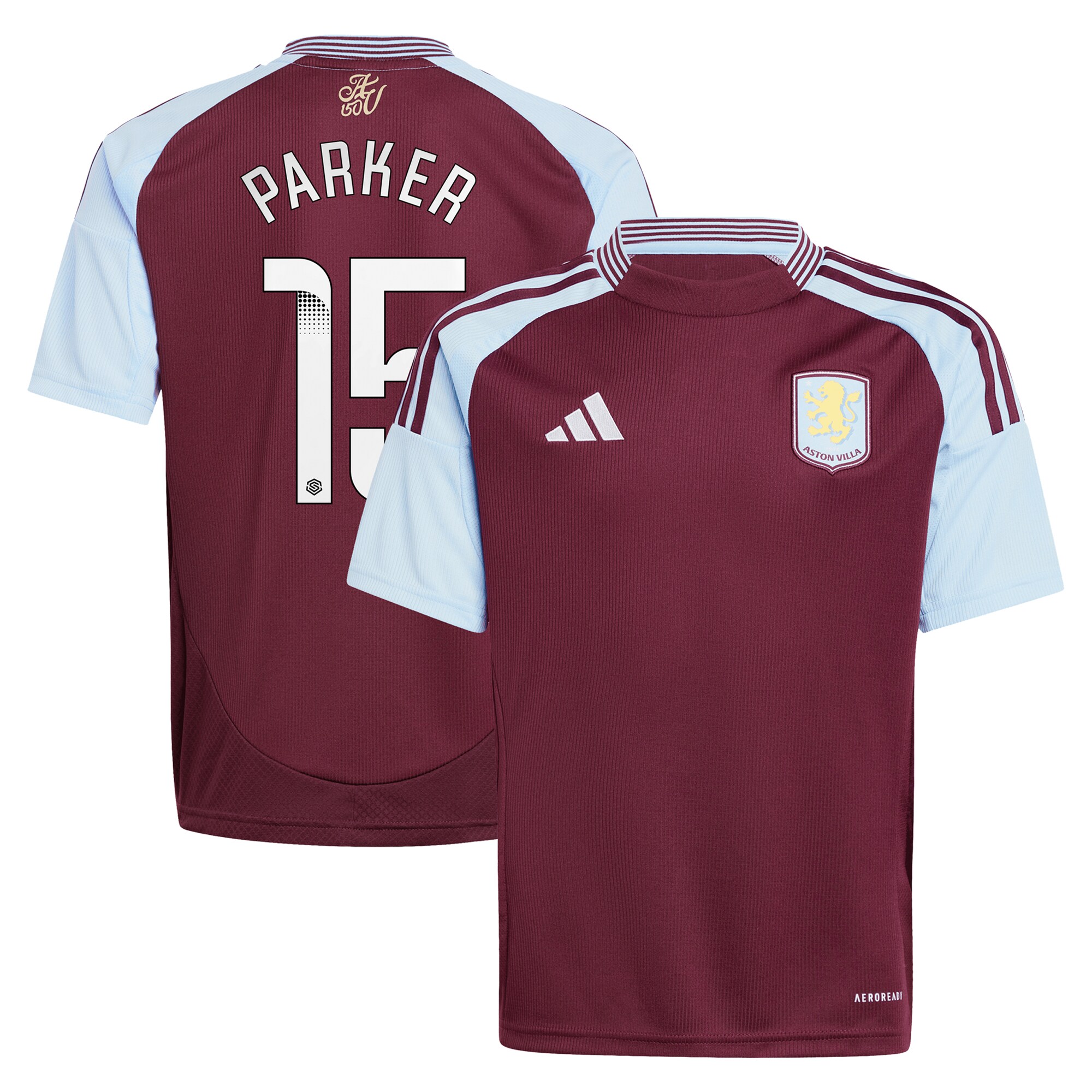 aston villa wsl adidas home shirt 2024-25 – kids with parker 15 printing Collection | Official Aston Villa Kits for Fans
