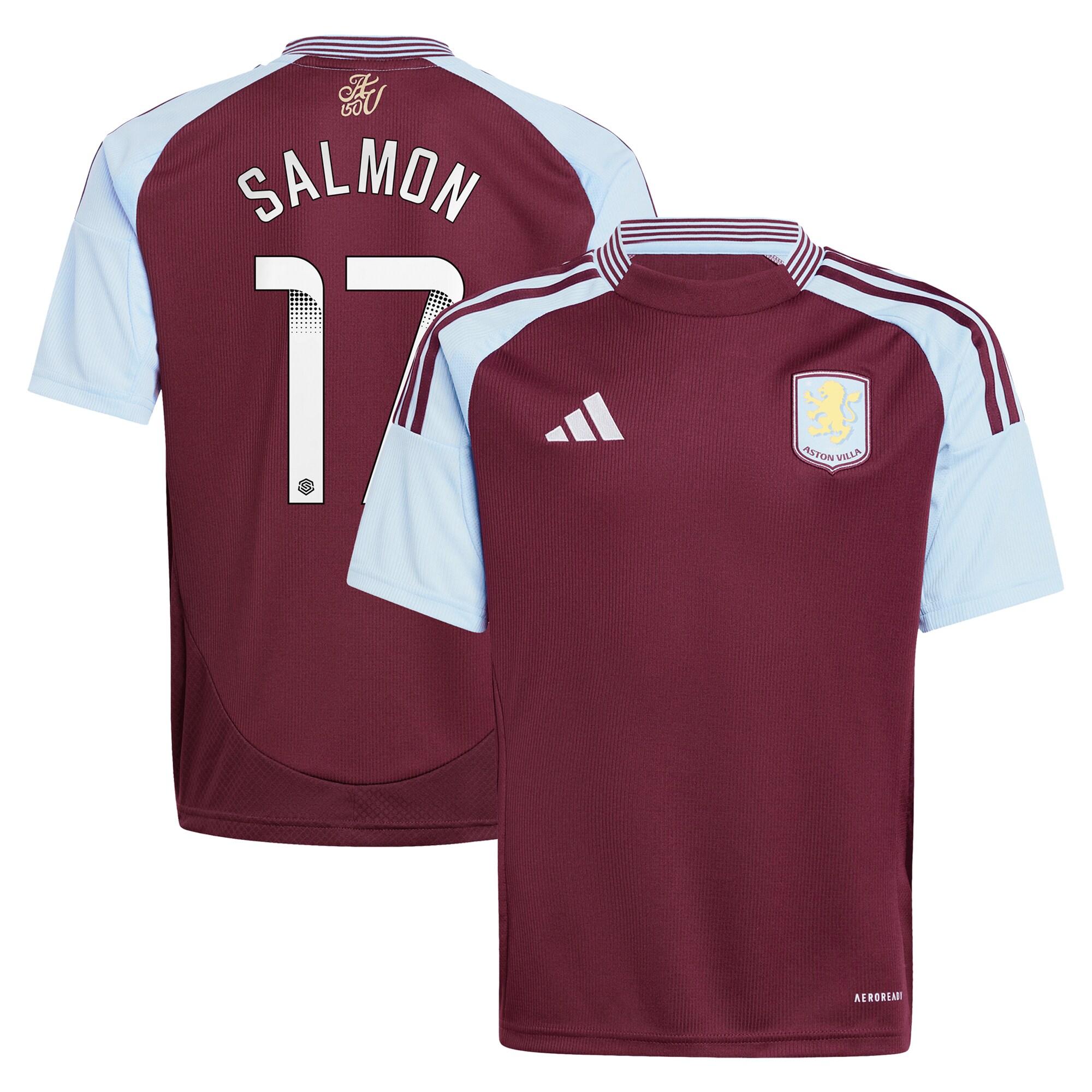 aston villa wsl adidas home shirt 2024-25 – kids with salmon 17 printing Collection | Official Aston Villa Kits for Fans