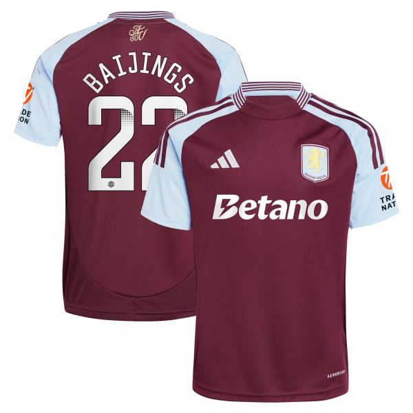 aston villa wsl adidas home shirt 2024-25 with baijings 22 printing Collection | Official Aston Villa Kits for Fans