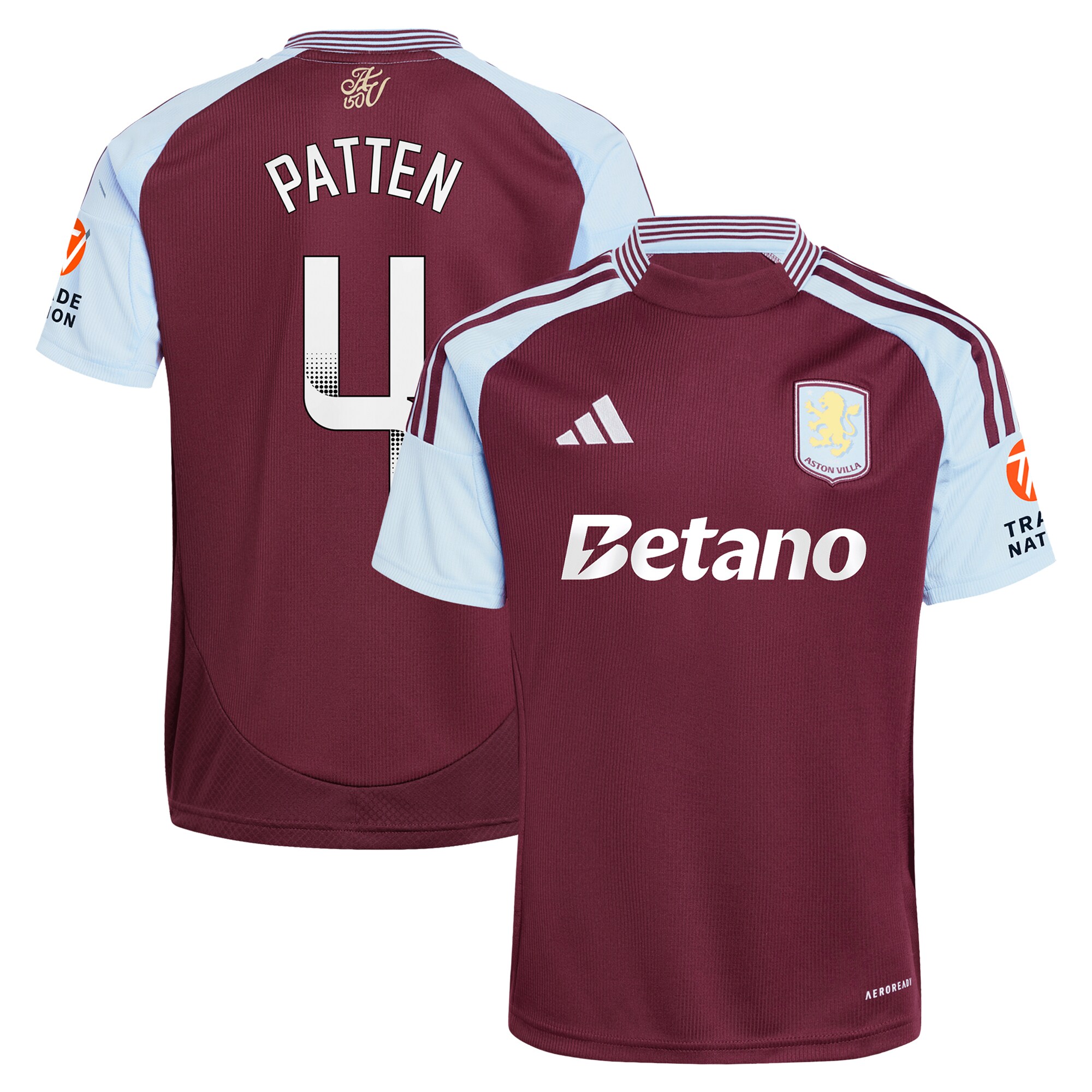 aston villa wsl adidas home shirt 2024-25 with patten 4 printing Collection | Official Aston Villa Kits for Fans