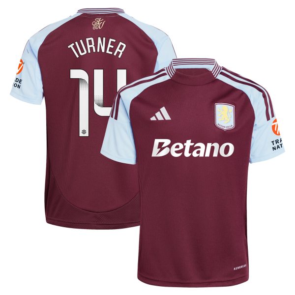 aston villa wsl adidas home shirt 2024-25 with turner 14 printing Collection | Official Aston Villa Kits for Fans