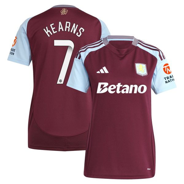 aston villa wsl adidas home shirt 2024-25 – womens with kearns 7 printing Collection | Official Aston Villa Kits for Fans