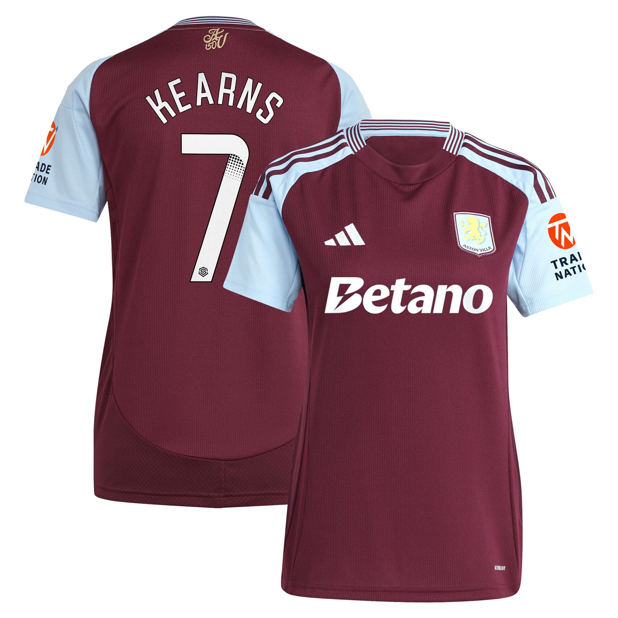 aston villa wsl adidas home shirt 2024-25 – womens with kearns 7 printing Collection | Official Aston Villa Kits for Fans