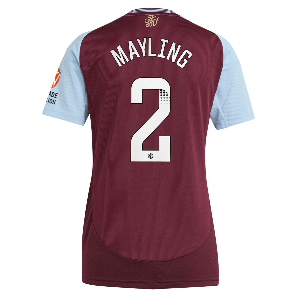 aston villa wsl adidas home shirt 2024-25 – womens with mayling 2 printing Collection | Official Aston Villa Kits for Fans