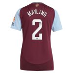 aston villa wsl adidas home shirt 2024-25 – womens with mayling 2 printing Collection | Official Aston Villa Kits for Fans