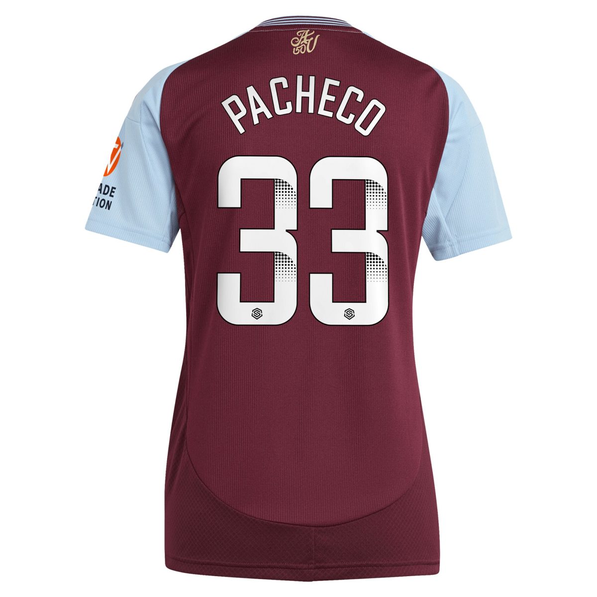 aston villa wsl adidas home shirt 2024-25 – womens with pacheco 33 printing Collection | Official Aston Villa Kits for Fans