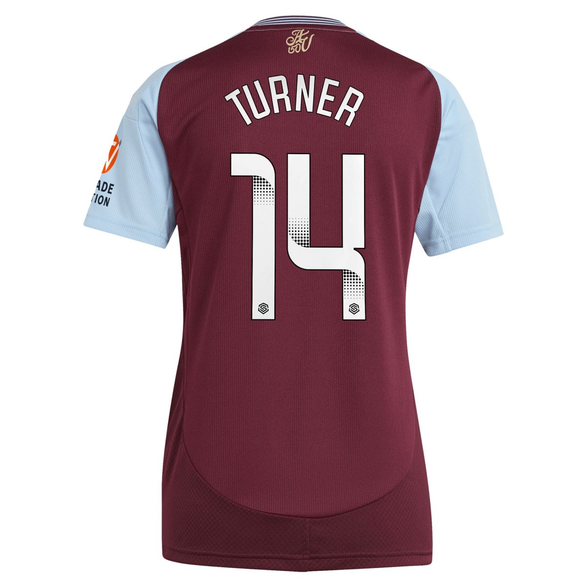 aston villa wsl adidas home shirt 2024-25 – womens with turner 14 printing Collection | Official Aston Villa Kits for Fans