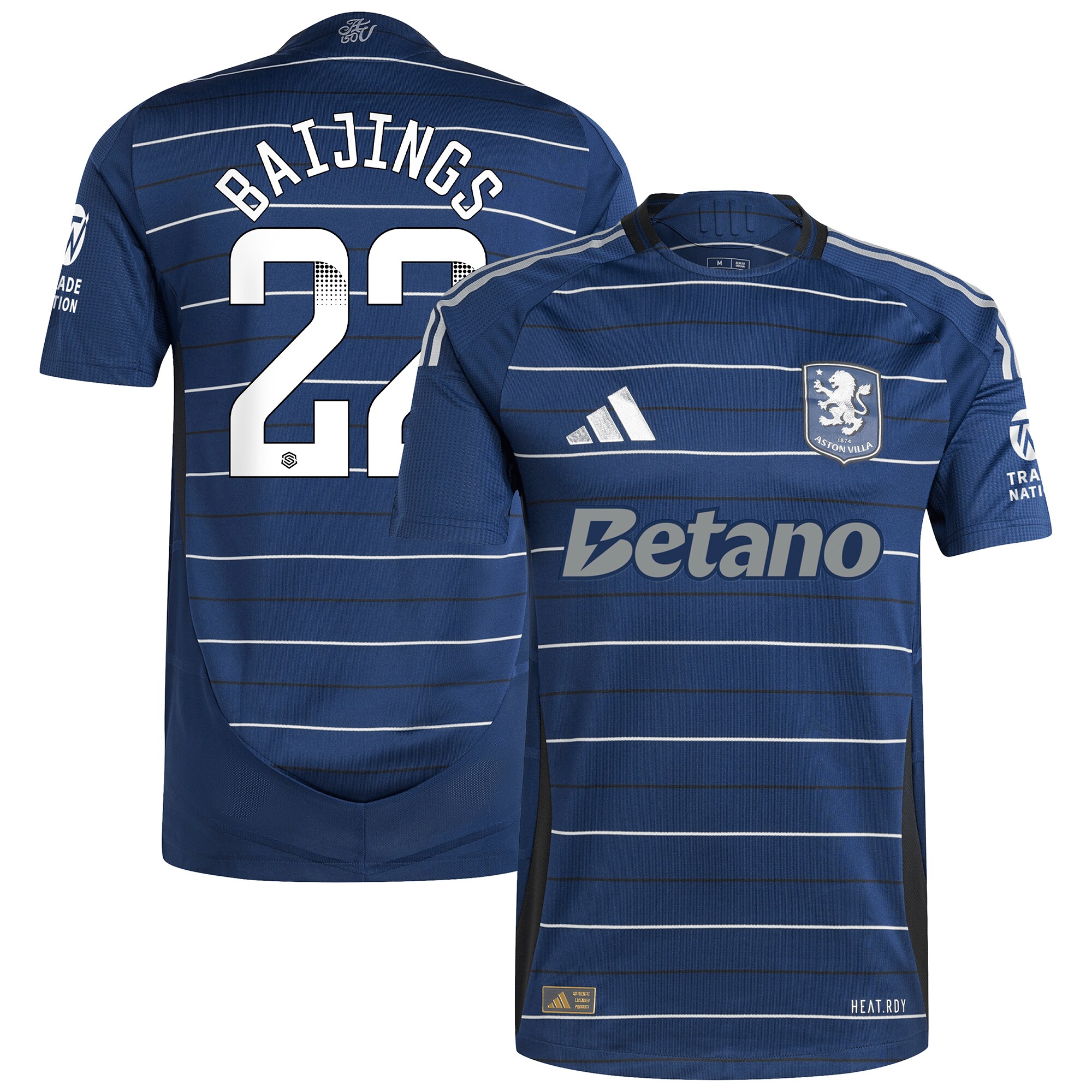 aston villa wsl adidas third authentic shirt 2024-25 with baijings 22 printing Collection | Official Aston Villa Kits for Fans