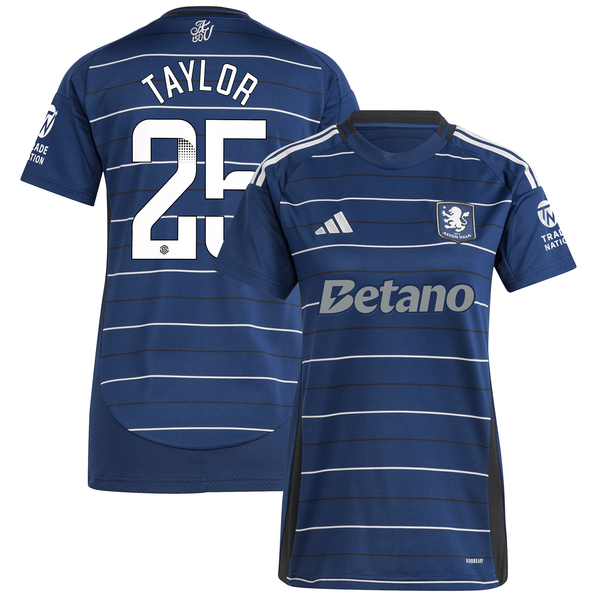 aston villa wsl adidas third shirt 2024-25 – womens with taylor 25 printing Collection | Official Aston Villa Kits for Fans