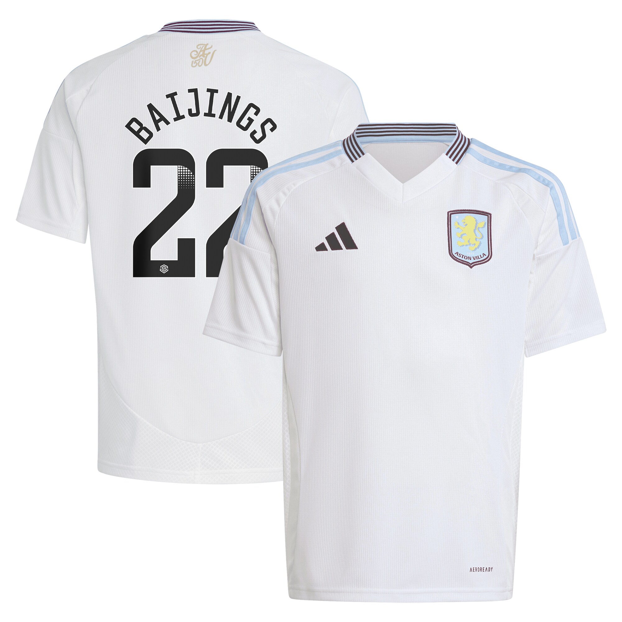 aston villa wsl away shirt 2024-25 – kids with baijings 22 printing Collection | Official Aston Villa Kits for Fans