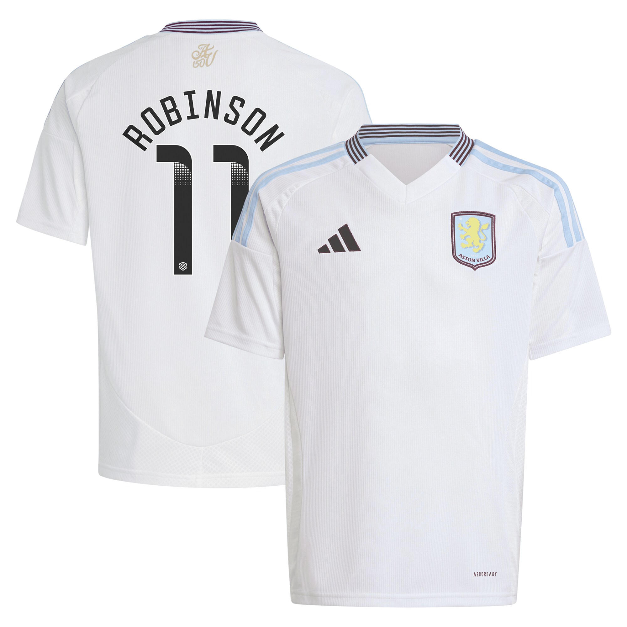 aston villa wsl away shirt 2024-25 – kids with robinson 11 printing Collection | Official Aston Villa Kits for Fans