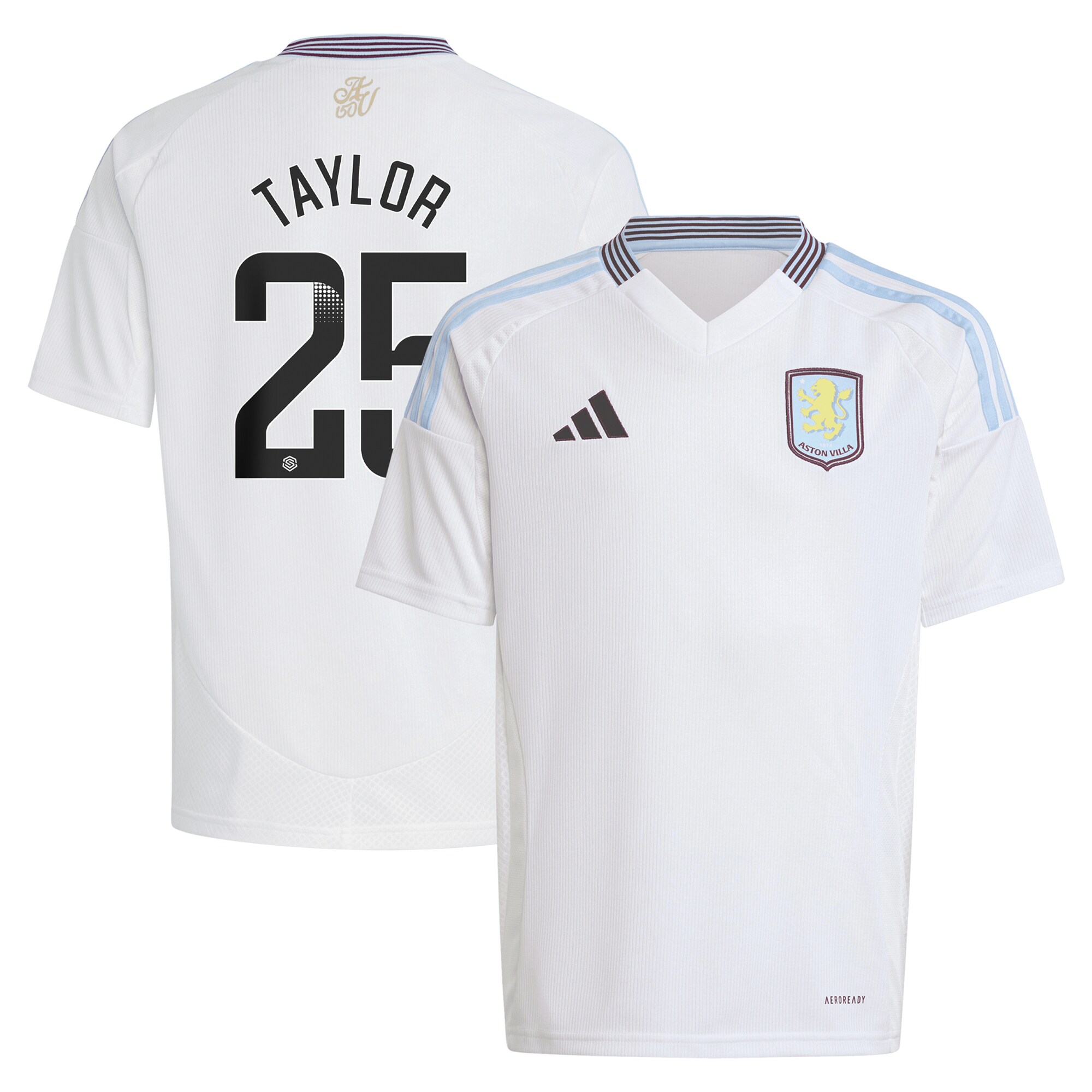 aston villa wsl away shirt 2024-25 – kids with taylor 25 printing Collection | Official Aston Villa Kits for Fans