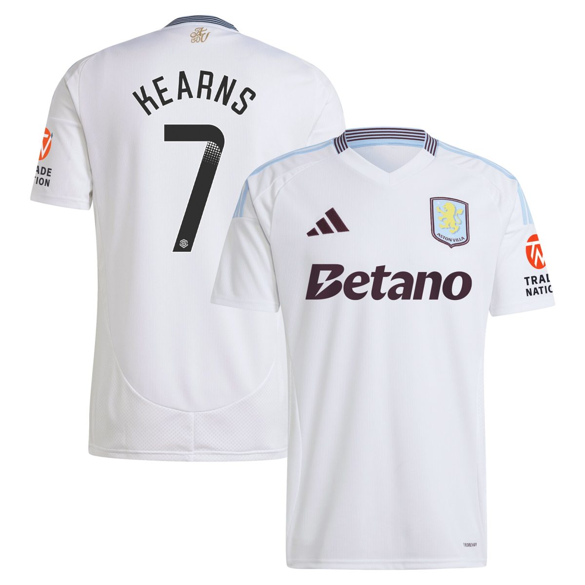 aston villa wsl away shirt 2024-25 with kearns 7 printing Collection | Official Aston Villa Kits for Fans